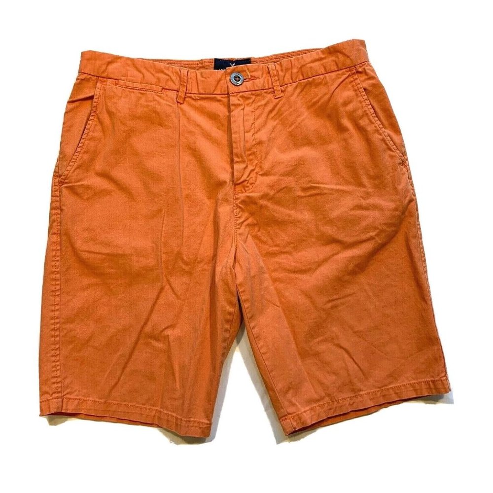 American Eagle Prep Chino Shorts Mens 30 (32x10) Stretch Flat Front Heavyweight